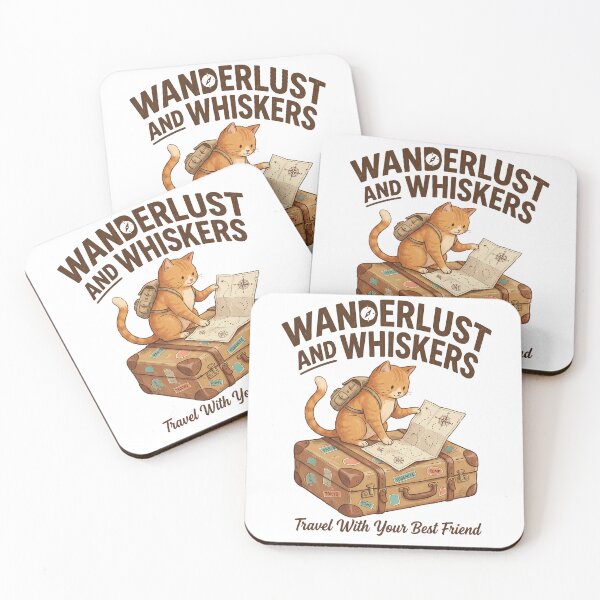 Item preview, Wanderlust and Whiskers, Cat Lover Travel Gift  designed and sold by Quillway.