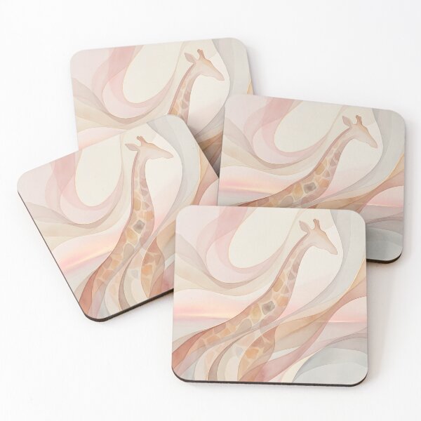 Item preview, Feminine Energy Abstract — Nairobi Giraffe Solstice Glow, Pastel Terracotta Wall Art designed and sold by FixwellStudio.