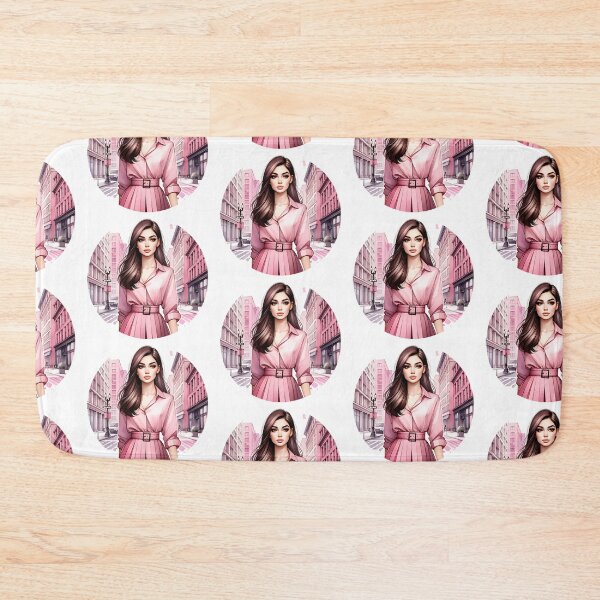 Item preview, Career Girl Walking in Pink City designed and sold by GlamourCutieAI.