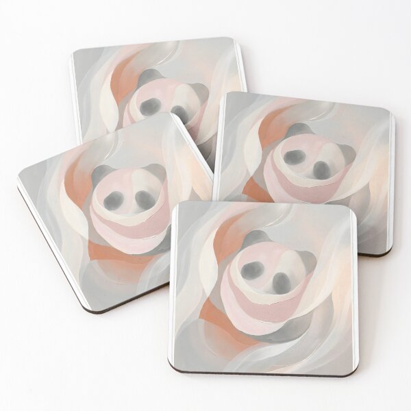Item preview, Feminine Energy Abstract Flow — Chengdu Panda Winter Glow, Pastel Minimalist Wall Art designed and sold by FixwellStudio.