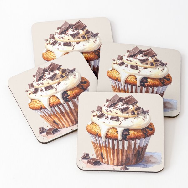Item preview, White chocolate cupcake indulgence with chocolate pieces designed and sold by LiskoDesign.