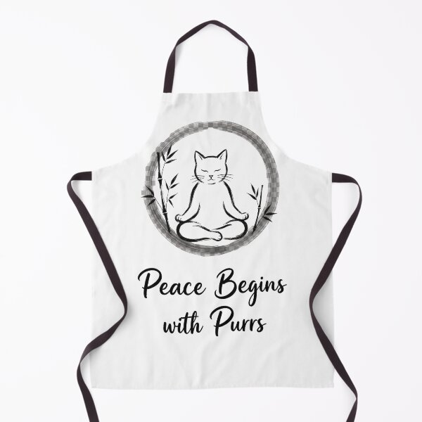 Item preview, Minimalist Zen Cat with Peace Begins with Purrs designed and sold by Quillway.