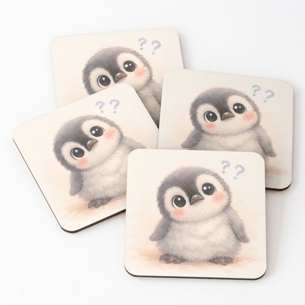 Item preview, Confused Baby Penguin – Cute Watercolor Storybook Illustration designed and sold by PebsPebs.