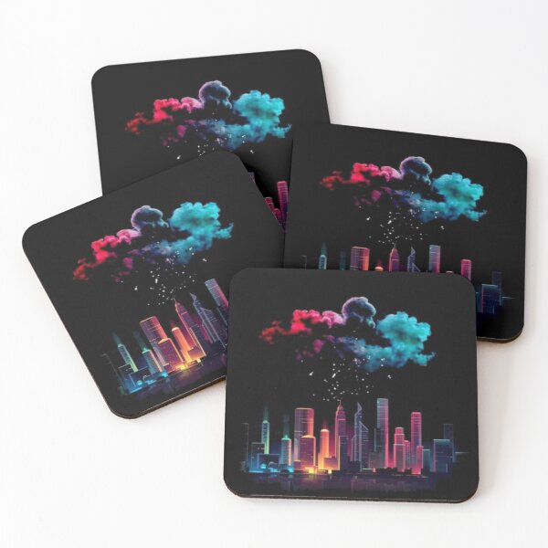 Item preview, Drawing of urban neon cityscape design  designed and sold by NivyasArtistry.