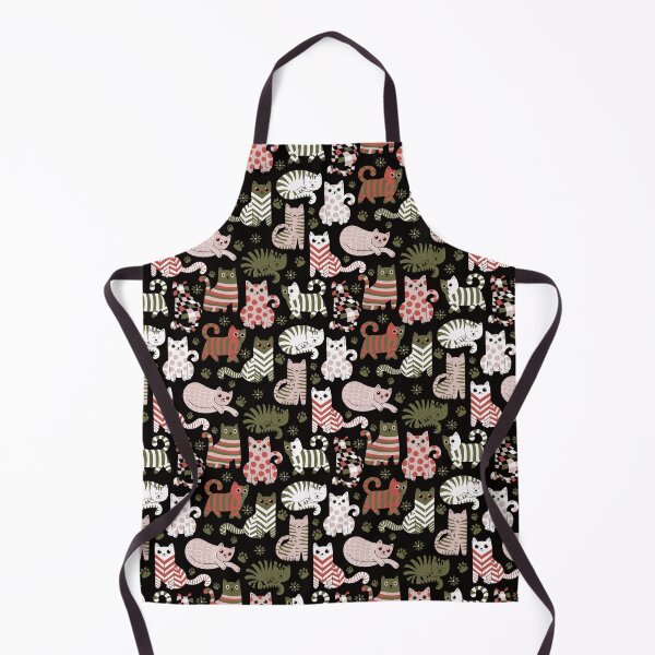 Item preview, Modern graphic cats doodle black, red and olive green designed and sold by pholiumsigma_design.