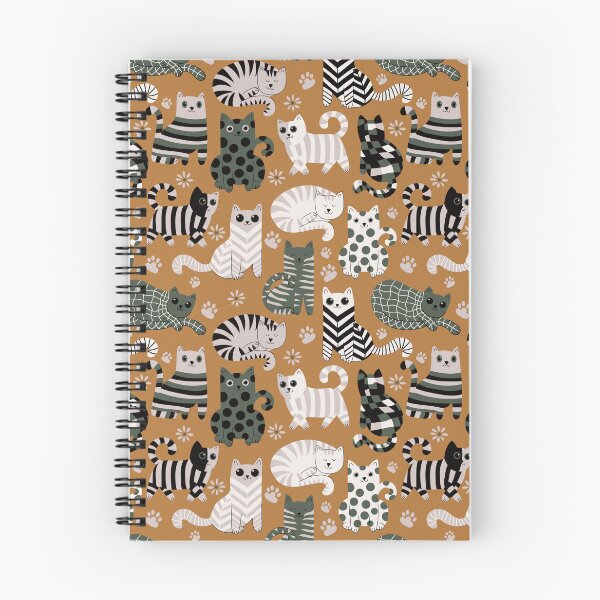 Item preview, Modern graphic cats green and caramel designed and sold by pholiumsigma_design.