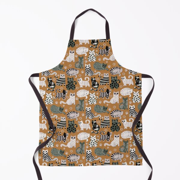 Item preview, Modern graphic cats green and caramel designed and sold by pholiumsigma_design.