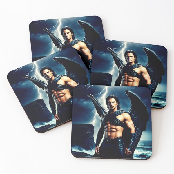 Item preview, dark angel warrior – storm wings – gothic fantasy art designed and sold by Traumrausch.