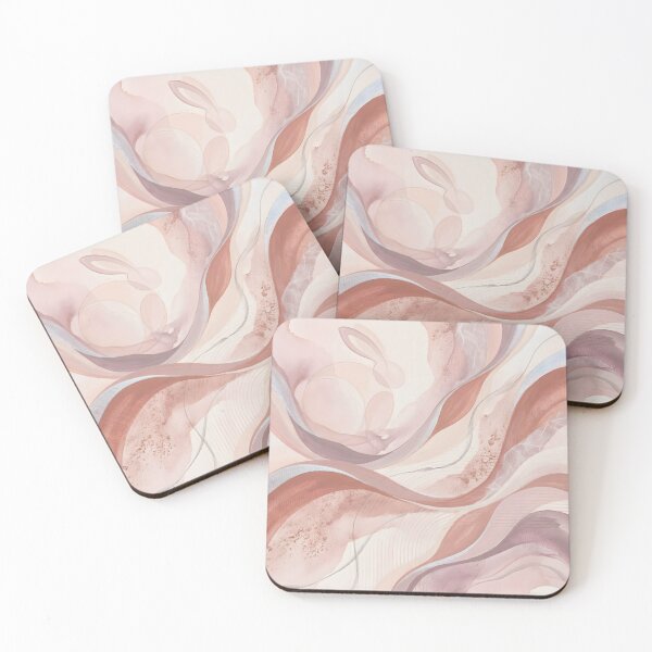 Item preview, Feminine Pastel Abstract Flow — Kyoto Moon Rabbit Winter Solstice | Wall Art designed and sold by FixwellStudio.