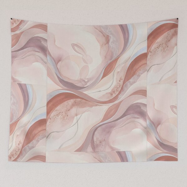 Item preview, Feminine Pastel Abstract Flow — Kyoto Moon Rabbit Winter Solstice | Wall Art designed and sold by FixwellStudio.