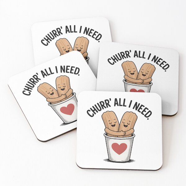 Item preview, Churr’ All I Need – Cute Hugging Churros Cartoon Dessert Illustration designed and sold by VividOrganica.