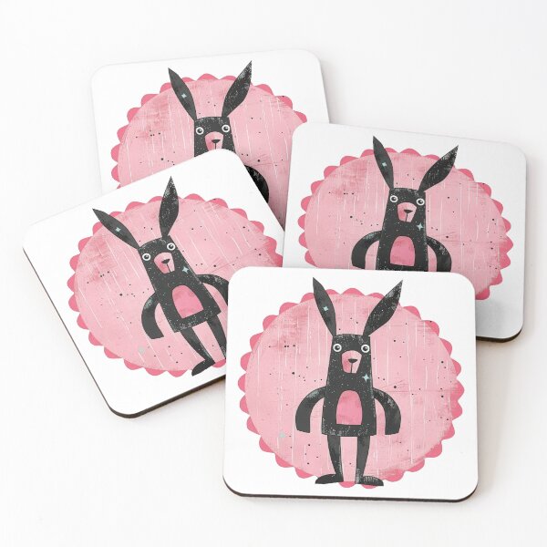 Item preview, Kawaii Bunny on Pink Scalloped Badge — Round Sticker Design designed and sold by VikArt7.