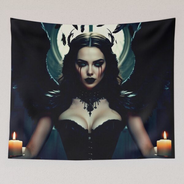 Item preview, dark angel ritual – gothic candlelight – occult fantasy art designed and sold by Traumrausch.
