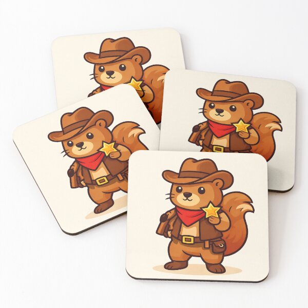 Item preview, Cowboy Squirrel Sheriff – Cute Western Cartoon designed and sold by PawsGiggles.