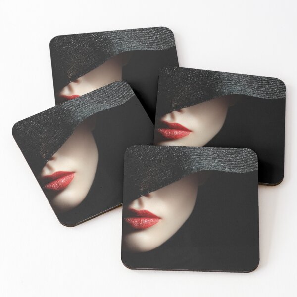 Item preview, Woman with red lips and black veil designed and sold by anytka.