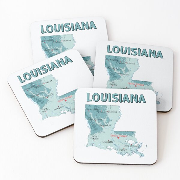 Item preview, Louisiana State Map - Vintage Blue Topography designed and sold by mashmosh.