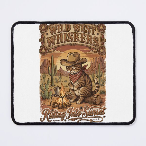 Item preview, Wild West Whiskers, Cowboy Cat Lover Western designed and sold by Quillway.