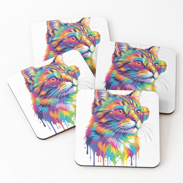 Item preview, Psychedelic Colorful Cat Art designed and sold by rjjvstudio26.
