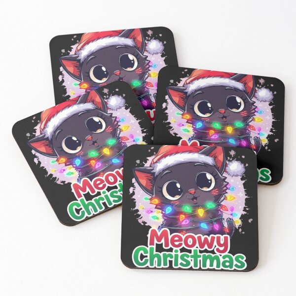 Item preview, Meowy Christmas Cute Cat with Festive Text Funny Xmas Shirt designed and sold by Festive Tees Hub.