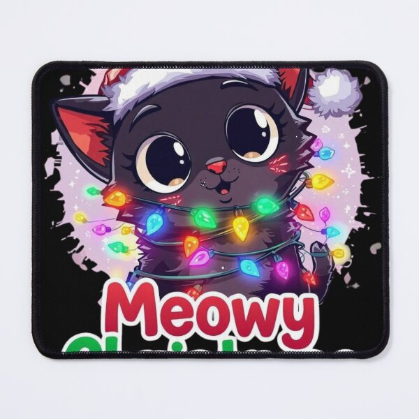 Item preview, Meowy Christmas Cute Cat with Festive Text Funny Xmas Shirt designed and sold by Festive Tees Hub.