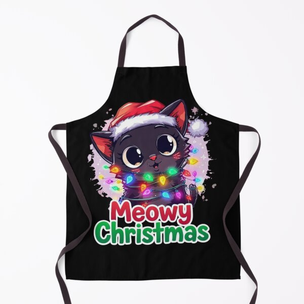 Item preview, Meowy Christmas Cute Cat with Festive Text Funny Xmas Shirt designed and sold by Festive Tees Hub.