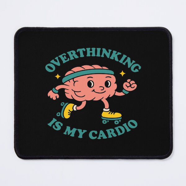 Item preview, Funny Brain Roller Skating Quote – Overthinking Is My Cardio – Mental Health Humor Design designed and sold by Bright Nest Studio.