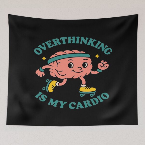 Item preview, Funny Brain Roller Skating Quote – Overthinking Is My Cardio – Mental Health Humor Design designed and sold by Bright Nest Studio.