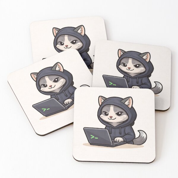 Item preview, Hacker Cat – Cute Tech Mascot designed and sold by PawsGiggles.