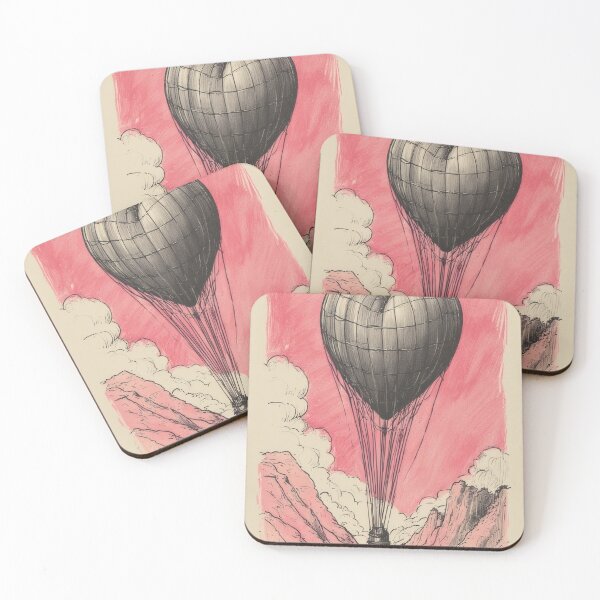 Item preview, Heart-shaped balloon over red landscape designed and sold by Mianku | Für das Leben.