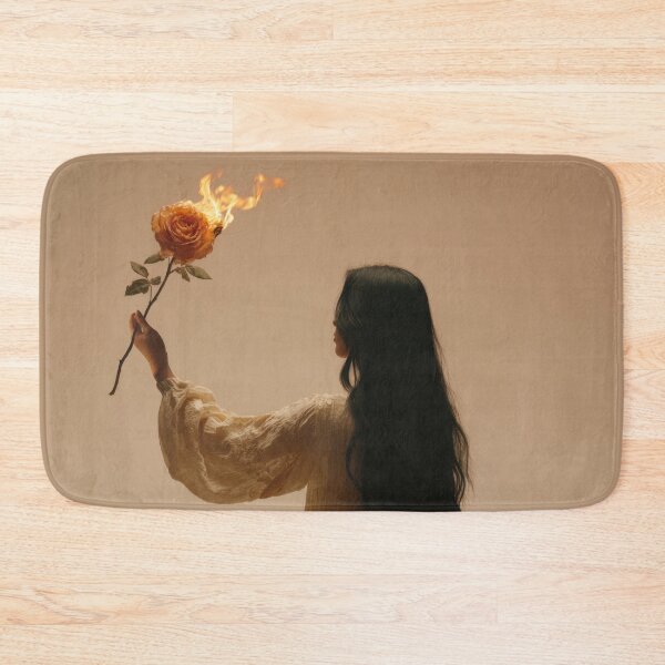 Item preview, Woman holds burning rose in studio designed and sold by anytka.