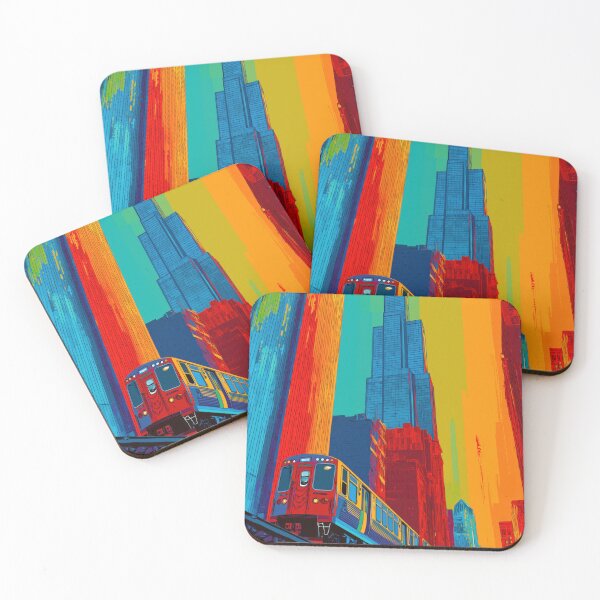 Item preview, Chicago Pop Art – Willis Tower & L Train designed and sold by SkylineVistas Designs.
