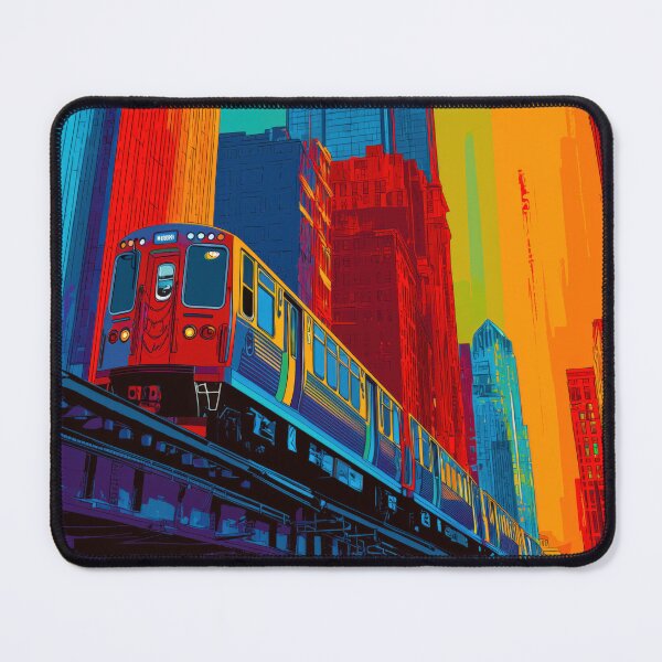 Item preview, Chicago Pop Art – Willis Tower & L Train designed and sold by SkylineVistas Designs.