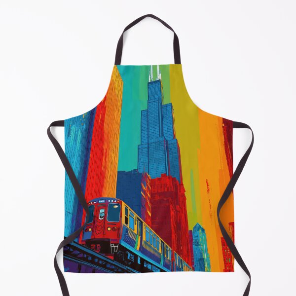 Item preview, Chicago Pop Art – Willis Tower & L Train designed and sold by SkylineVistas Designs.