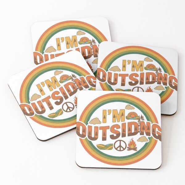 Item preview, I Am Outsiding Retro Adventure Badge - Vintage Nature & Hiking Quote designed and sold by Wear Sculpt.