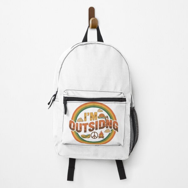 Item preview, I Am Outsiding Retro Adventure Badge - Vintage Nature & Hiking Quote designed and sold by Wear Sculpt.