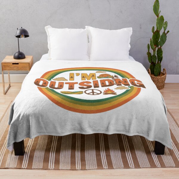 Item preview, I Am Outsiding Retro Adventure Badge - Vintage Nature & Hiking Quote designed and sold by Wear Sculpt.
