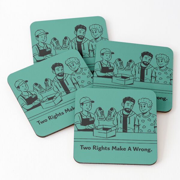 Item preview, Two Rights Make A Wrong – Funny Gay Couple Checkout Mix-Up (LGBTQ+ Line Art) designed and sold by Elando1212.