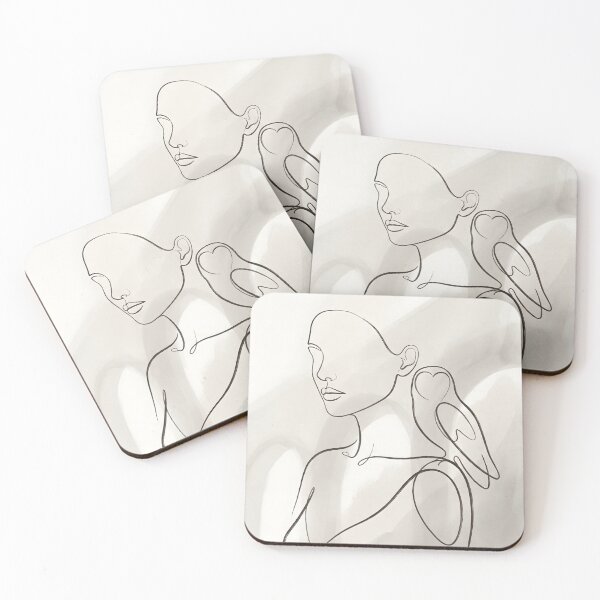 Item preview, Modern Line Art Human Form with Owl — Prague Solstice Glow, Minimalist Wall Art designed and sold by FixwellStudio.