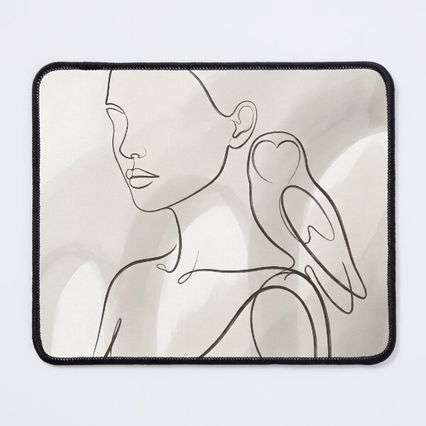 Item preview, Modern Line Art Human Form with Owl — Prague Solstice Glow, Minimalist Wall Art designed and sold by FixwellStudio.
