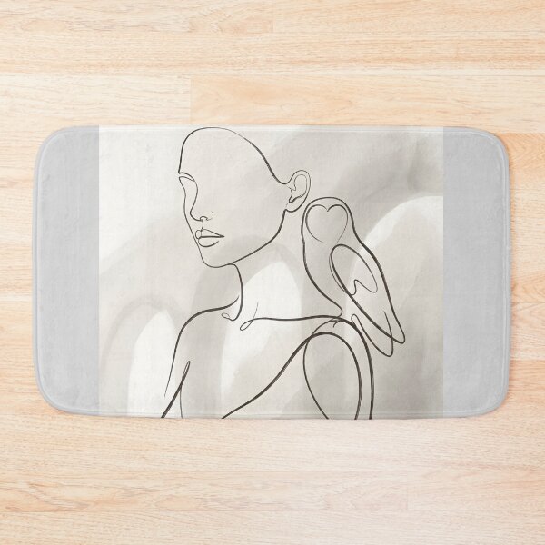 Item preview, Modern Line Art Human Form with Owl — Prague Solstice Glow, Minimalist Wall Art designed and sold by FixwellStudio.