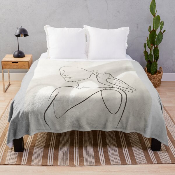 Item preview, Modern Line Art Human Form with Owl — Prague Solstice Glow, Minimalist Wall Art designed and sold by FixwellStudio.