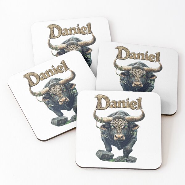 Item preview, Daniel Taurus – Powerful Zodiac Bull Name Art designed and sold by AlexLineArt.
