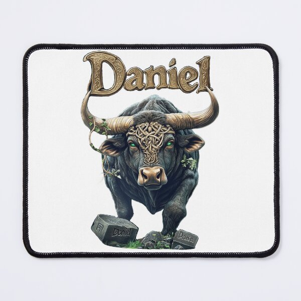 Item preview, Daniel Taurus – Powerful Zodiac Bull Name Art designed and sold by AlexLineArt.