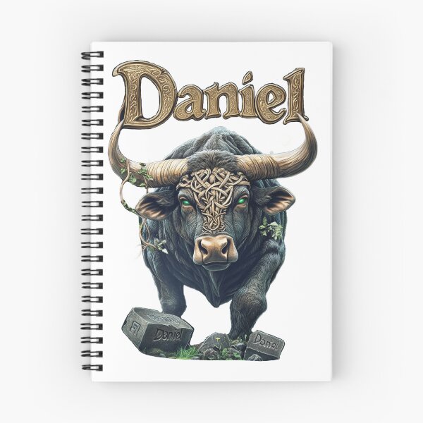 Item preview, Daniel Taurus – Powerful Zodiac Bull Name Art designed and sold by AlexLineArt.