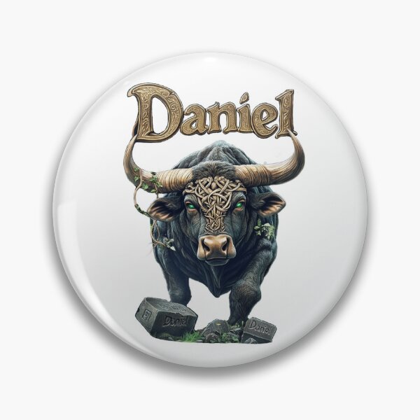 Item preview, Daniel Taurus – Powerful Zodiac Bull Name Art designed and sold by AlexLineArt.