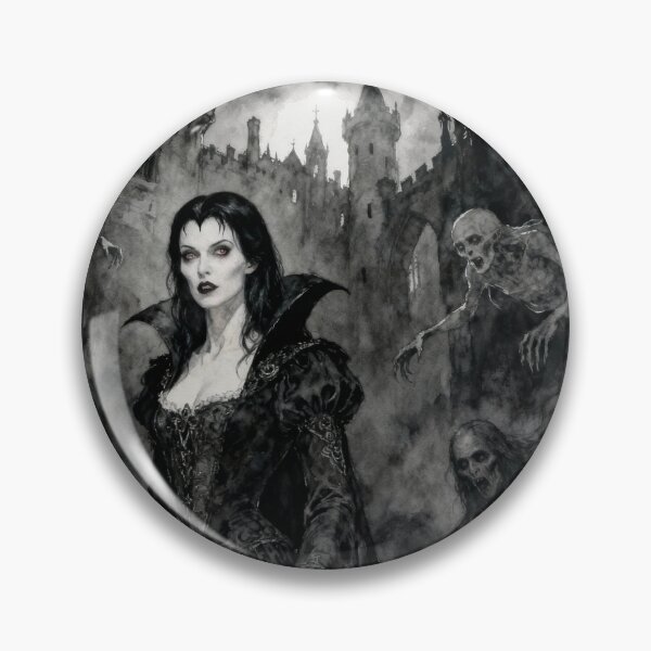 Item preview, Dracula's vampire Bride Illustration from Bram Stoker's Dracula character portrait art designed and sold by Vintage Designs +.