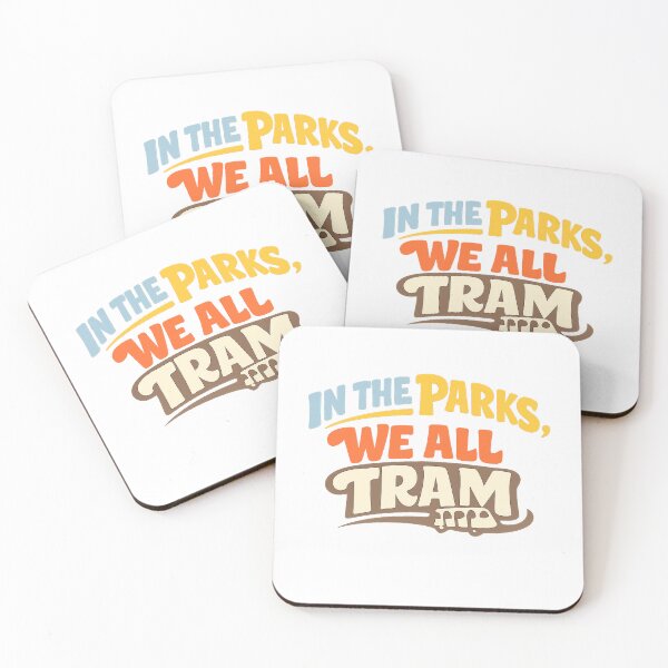 Item preview, In the Parks, We All Tram – Retro 1970s Disney Theme Park Tee designed and sold by Theme Snark.