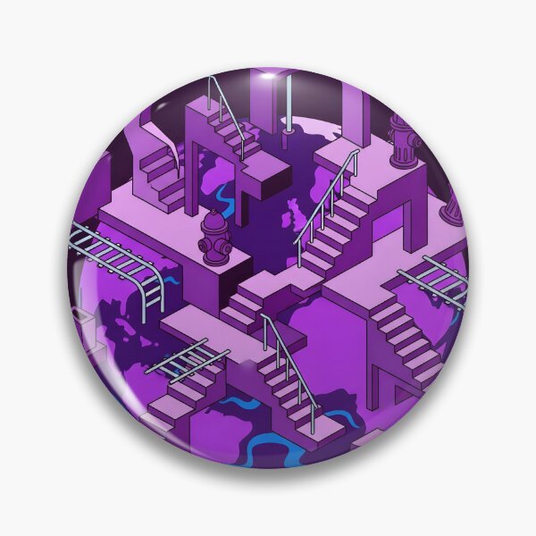 Item preview, Isometric Surreal World with Floating Stairways designed and sold by homydesign.