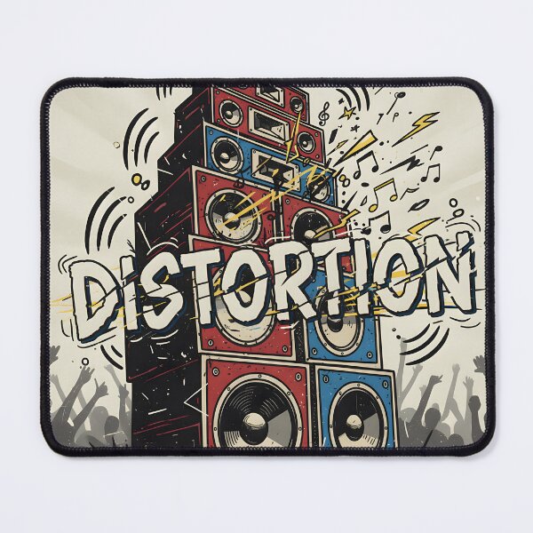 Item preview, Dynamic Distortion music poster with stacked speakers and crowd silhouette designed and sold by homydesign.