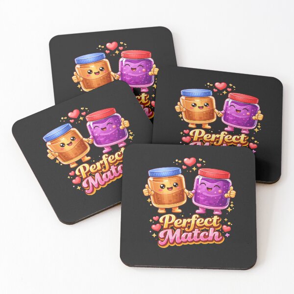 Item preview, Peanut Butter and Jelly Perfect Match – Cute Food Couple Art designed and sold by scanusha1979.
